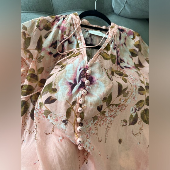 SOLD!! Zimmermann Women's Rosa Floral Tie-Neck Blouse Size 1 US 6-8 New - Picture 14 of 16